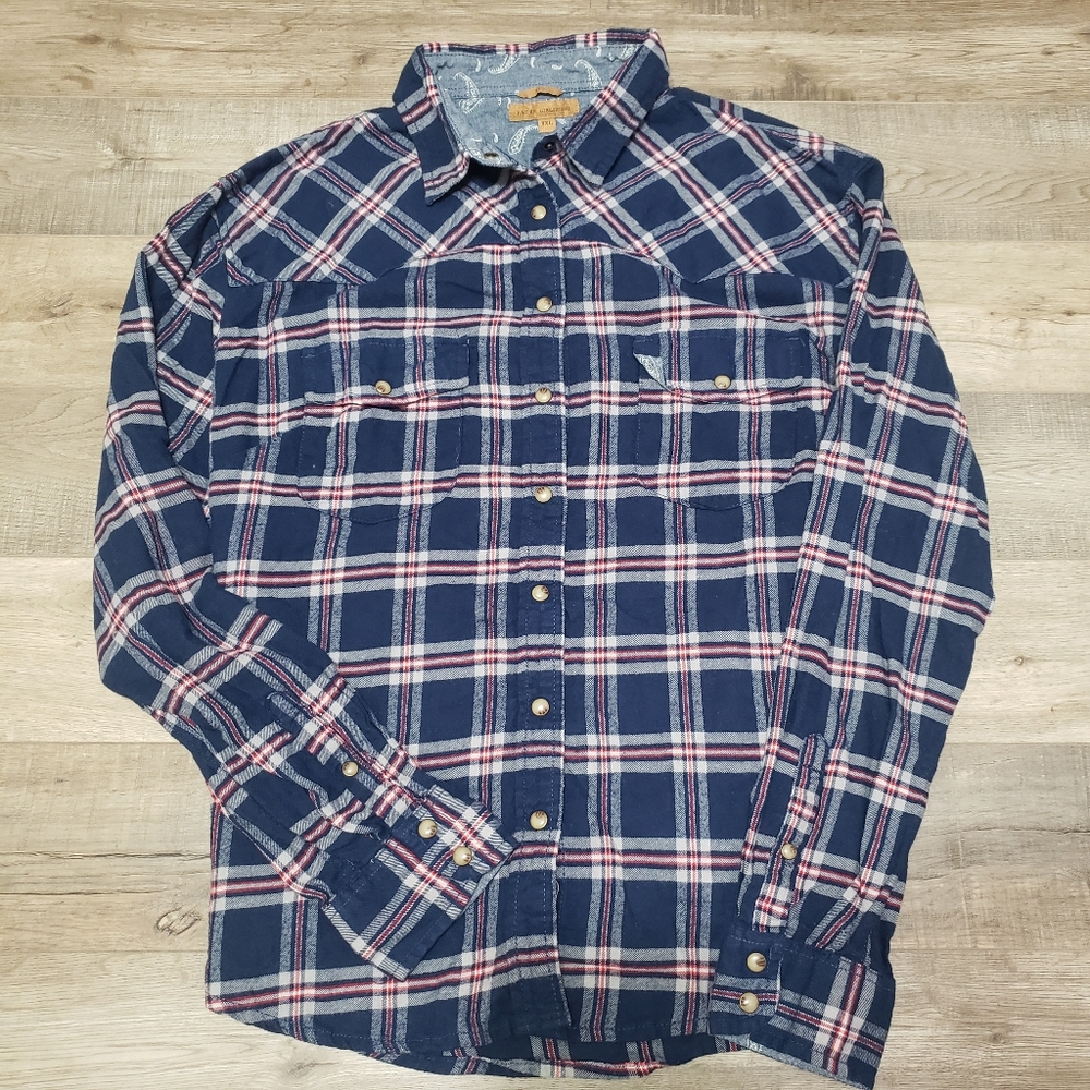 Jachs Girlfriend XXL Plaid Pearl Snap Button Shirt